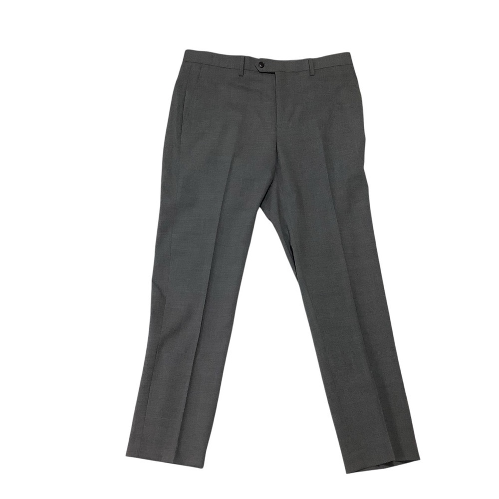 Lands’ End Men’s Dress Pants Wool Slim Fit Charcoal Gray Size 34 / 30
